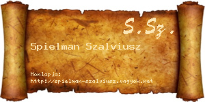 Spielman Szalviusz névjegykártya